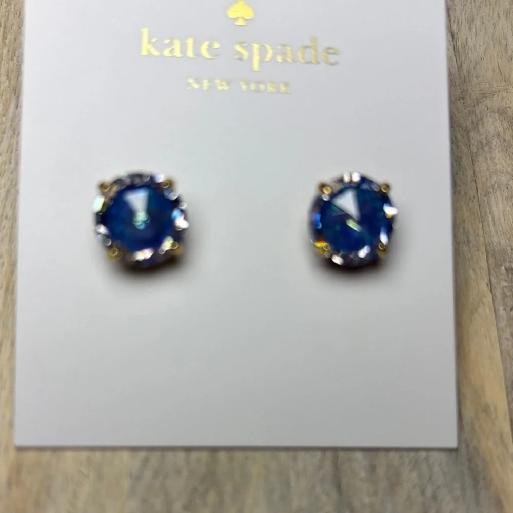 Kate Spade Sapphire Blue Crystal Earrings NWT